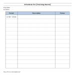 Training Schedule gratis en premium templates