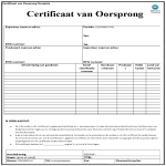 Certificate van Oorsprong Template gratis en premium templates