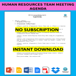 Human Resources Team Meeting Agenda PDF Template gratis en premium templates