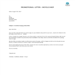 image Promotion sales letter bicycle shop