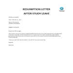 Resumption Letter after study leave gratis en premium templates