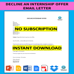 Decline an Internship Offer Email letter gratis en premium templates