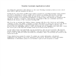Teacher Assistant Application Letter gratis en premium templates