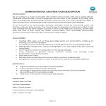 Administrative Assistant Job Description gratis en premium templates