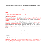 Resignation Acceptance Acknowledgement Letter gratis en premium templates