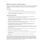 Branch Treasurer Job Description gratis en premium templates