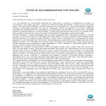 Letter Of Recommendation For Teacher gratis en premium templates