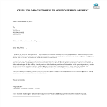 template topic preview image Offer to loan December payment