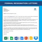template topic preview image Formal Resignation Letter