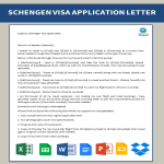 Schengen Visa Application letter gratis en premium templates