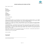 Door Installer Cover Letter gratis en premium templates