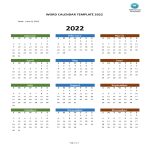 Word Calendar Template 2022 gratis en premium templates