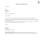 Notice Of Reshipment Letter gratis en premium templates