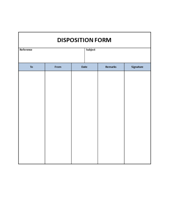 Disposition Form Model gratis en premium templates