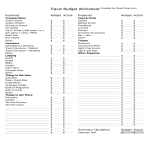 template topic preview image Travel Budget Worksheet for expenses