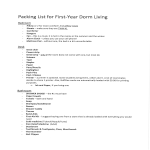 Dorm Room Packing Checklist gratis en premium templates