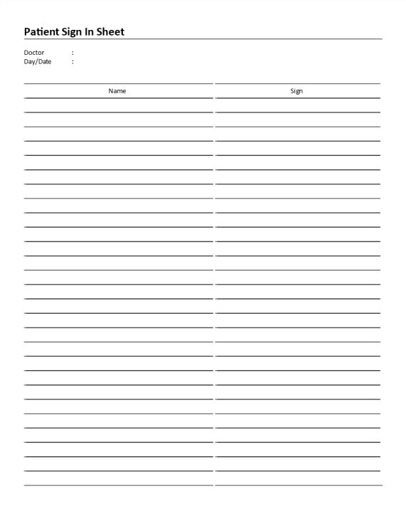 template topic preview image Medical sign in sheet