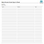 Baby Shower Guest Sign-In Sheet 3 columns gratis en premium templates