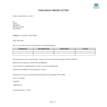 Purchasing Order Letter gratis en premium templates