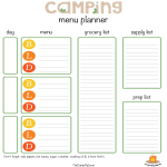 Camping Meal Plan gratis en premium templates