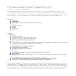 Cruise Vacation Packing Checklist gratis en premium templates