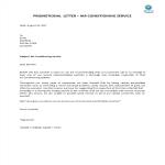 template topic preview image Promotional letter Air conditioning service