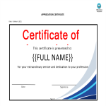 Appreciation Certificate gratis en premium templates