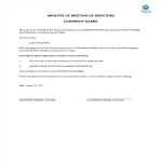 Minutes of meeting of Directors (Company Name) gratis en premium templates