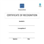 template preview imageCertificate of Recognition template Word