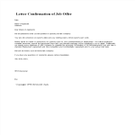 Letter Confirmation of Job Offer gratis en premium templates