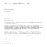 Rejection Letter for a Business Proposal gratis en premium templates