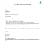 Notice Of Rejection Of Goods gratis en premium templates