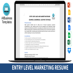 Entry Level Sales And Marketing Resume gratis en premium templates