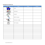 template topic preview image Emergency Contact List Template