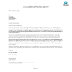 Character letter for court gratis en premium templates