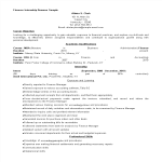 Finance Internship Resume Sample gratis en premium templates