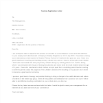 Sample Teacher Application Letter gratis en premium templates