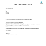 template topic preview image Rejection of Goods Written Notice