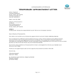 template preview imageTemporary Appointment Letter