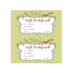 template topic preview image Sample Gift Certificate