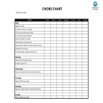 Household Chore Chart Template gratis en premium templates