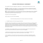 template preview imageSpeaker Performance Agreement