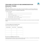 Teacher Letter Of Recommendation Request Form template preview imageTeacher Letter Of Recommendation Request Form