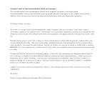 Letter Of Recommendation For A Job From Employer gratis en premium templates