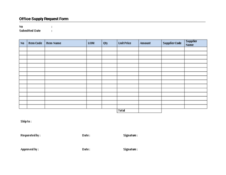 template topic preview image Office Supply Request Model