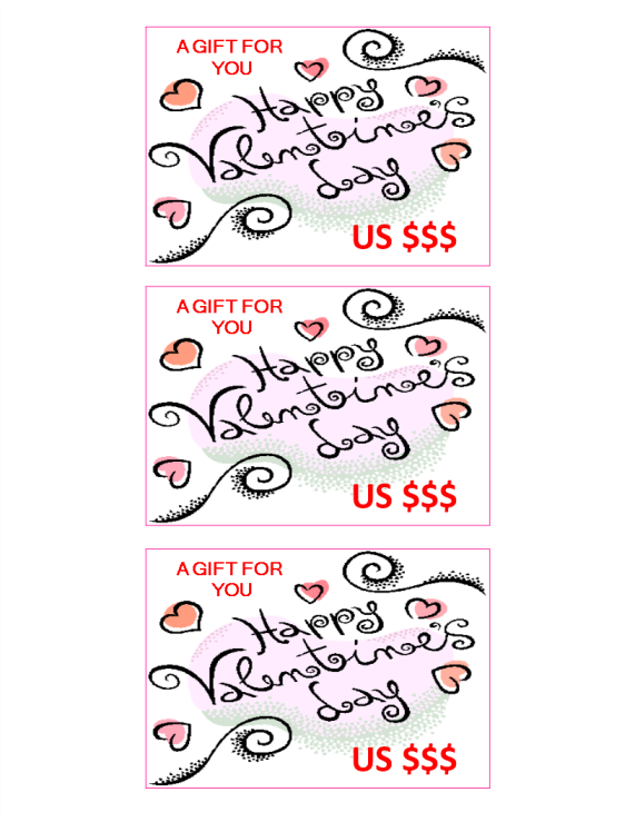 template preview imageCurly Valentine Gift Coupon