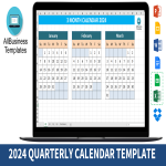 template topic preview image 3 Month Calendar 2024