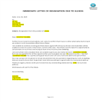 Illness Immediate Resignation Letter template gratis en premium templates