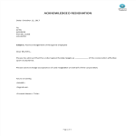 Acknowledged Resignation gratis en premium templates