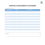 Annual Assessment Calendar gratis en premium templates